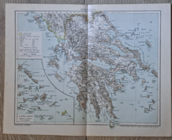 "Görögország térképe" cca 1900 A Pallas Nagylexikon térkép melléklete
