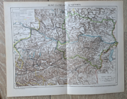 "Alsó- és Felső -Ausztria térképe" cca 1900 A Pallas Nagylexikon térkép melléklete