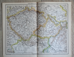 "Cseh - Morvaország és Szilézia térképe" cca 1900 A Pallas Nagylexikon térkép melléklete
