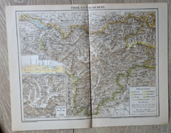 "Tirol és Vorarlberg térképe" cca 1900 A Pallas Nagylexikon térkép melléklete