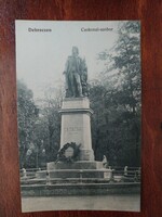 Debreceni képeslap Csokonai szobrot ábrázoló régi levelezőlap, postatiszta