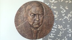 Weöres Sándor relief 57cm bronzírozott gipsz