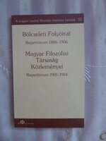 Bölcseleti Folyóirat, Magyar Filozófiai Társaság Közleményei – repertórium (1886–1906, 1901–1914)