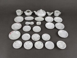 1W163 Antik mini porcelán étkészlet, babakészlet, babaház kellék 27 darab