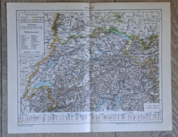 "Svájc térképe" cca 1900 A Pallas Nagylexikon térkép melléklete