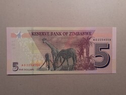 Zimbabwe - 5 Dollár 2019 UNC