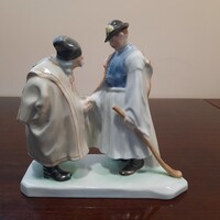 Herendi porcelán Búcsúzkodók, Búcsúzkodó juhászok figura