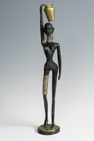 Vizet hordó afrikai nő bronz szobor - Karl Hagenauer style