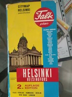 Helsinki várostérkép Falk kiadás, hajtogatós  kb 1980