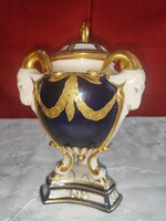 Royal Dux kosfejes fedeles váza