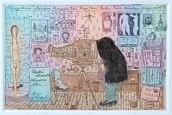 Gross Arnold: Customs ex libris etching.