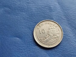 GIBRALTÁR 10 PENCE / TEN PENCE 1994 TORONY! II.ERZSÉBET KORONÁS! RITKA!