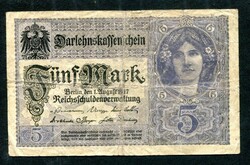 Németország 1917 5 Márka