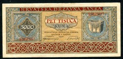 Horvátország 1943 5000 Kuna