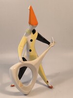 Aquincumi art deco zenélő bohóc porcelán figura