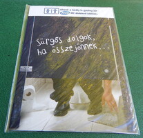 Marketing geg: Fóliázott bontatlan reklám képeslap - Zewa WC papír minta - "Sürgős dolgok..."