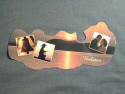 Képeslap,Balaton,Balatonlelle,harang,horgász,naplemente,kikötő,vitorlás hajó,látkép,részlet,2000-