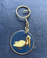 NOS !!! PELIKAN Kulcstartó 1988 !! Medál 14K Aranyozás !!!