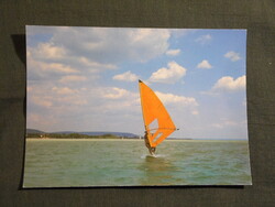 Képeslap,Balaton,szörf,hullámlovas látkép,részlet,1987-