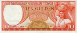 Suriname 10 gulden 1963 UNC