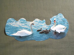 Képeslap,Balaton,Balatonlelle,hattyú,kikötő,vitorlás hajó,látkép,részlet,2000-