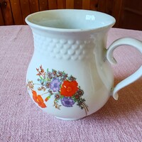 Nagy méretű Hollóházi porcelán hasas, pocakos bögre