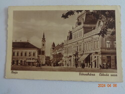 Régi postatiszta  Weinstock képeslap: Baja, Városháza Eötvös ucca