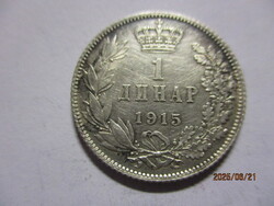 Szerbia, 1915  ezüst 1 dinár kép szerint, XF  #