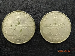 EZÜST 200 FT FORINT HUF 1993 , 1994  2 DB !!!