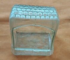 Régi üveg kanári kalitka fürdető ! Ritka darab !