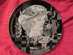 Hollóházi Szász Endre porcelán tányérok, Adria 25 cm +  20 cm, 2 db