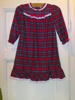Little Me skót kockás, madeira szegélyes flanel kislány ünneplő ruha ( 5-ös )
