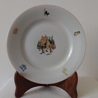 Zsolnay porcelán mese tányér. Jancsi és Juliska