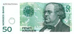 50 kroner korona 2000 Norvégia UNC