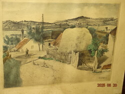 DUDÁS JENŐ (1900 - 1991 ) : TIHANYI CSÚCSHEGY SZÍNEZETT RÉZKARC ( BALATON )