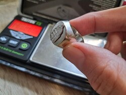 Magyar címeres ezüst pecsetgyűrű jelzett kézimunka!