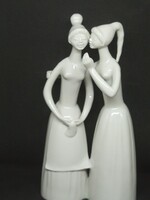 Drasche – Kőbányai porcelángyár – pletykázók figura – ritka, gyűjtői darab
