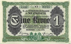 1 korona 1916 K.u.K. Nezsider Hadifogoly-tábor aUNC