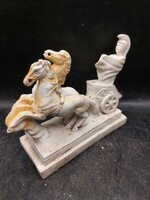 Alabástrom ókori lovas fogat,13 x 12 cm-es nagyságú. 3664b