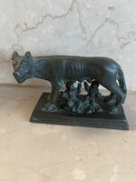 Bronz szobor 8x4x5,5cm Romulusz és Rémusz