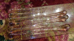 9 db 16 cm-es , rózsaszín üvegcsepp , lámpára , vagy dekorációnak , egyben .