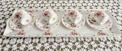 Hüttl Tivadar szecessziós porcelán kávés készlet 4 személyes /GYŰJTŐI RITKASÁG, KEDVEZŐ ÁRON/