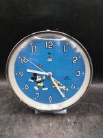 Csörgő óra, ébresztő óra Mickey and Pluto, 1970, nem használt,13cm. 3707b