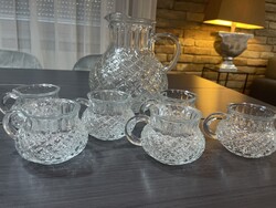 Antik üveg bòlès készlet 6+1
