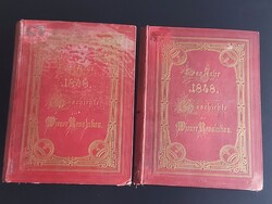 ! 1848as bécsi forradalom - Antik 2 kötetes német nyelvű könyvpár illusztrációkkal 1872-es  - 924