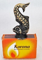Antik bronz hal szobrocska
