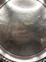 Nagy-Magyarország vésetű alpakka tálca, 28 cm-es. 3700b