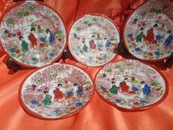 Kutani japán porcelán  csészealj, 5 darab, pótlásra