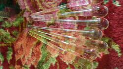 6 db 16 cm-es , rózsaszín üvegcsepp , lámpára , vagy dekorációnak , egyben .