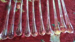 10db 16 cm-es , rózsaszín üvegcsepp , lámpára , vagy dekorációnak , egyben .